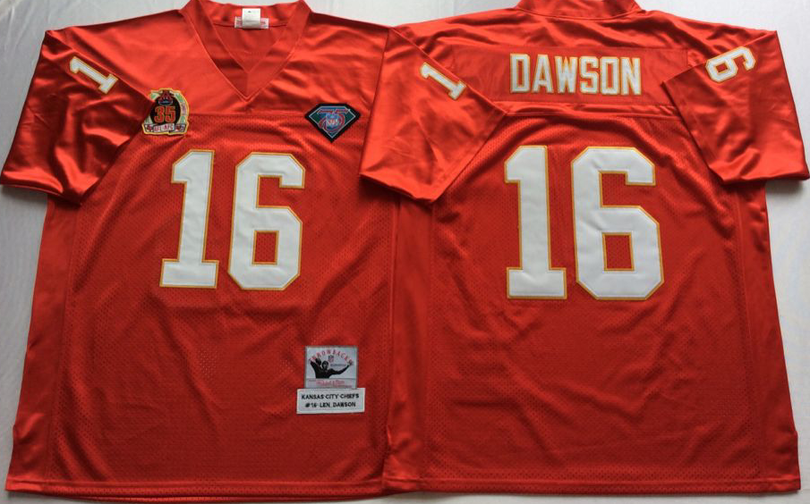 Men NHL Kansas City Chiefs 16 Dawson red Mitchell Ness jerseys